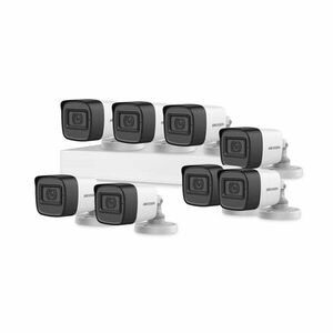 Sistem supraveghere exterior basic HikVision, 8 camere, 2 MP, IR 30 m, 2.8 mm, microfon imagine