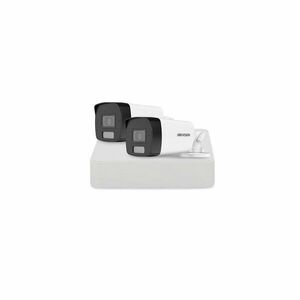 Sistem supraveghere exterior basic HikVision, 2 camere, 2 MP, IR 40 m, lumina alba 40 m, 2.8 mm, microfon imagine