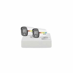 Sistem supraveghere exterior basic HikVision, 2 camere, 2 MP, lumina alba 20 m, 2.8 mm, microfon imagine