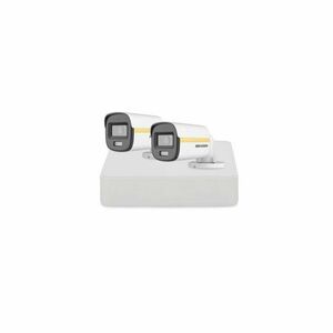 Sistem supraveghere exterior basic HikVision, 2 camere, 2 MP, 2.8 mm, IR/Lumina alba 30/20 m, PoC, microfon imagine