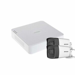 Sistem supraveghere exterior basic HikVision, 2 camere, 5 MP, IR 40 m, 2.8 mm, microfon imagine