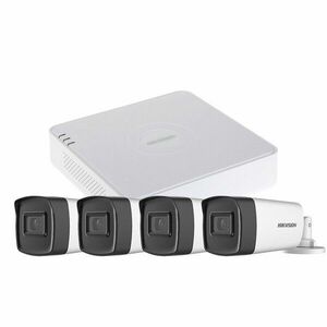 Sistem supraveghere exterior basic HikVision, 4 camere, 5 MP, IR 40 m, 2.8 mm, microfon imagine