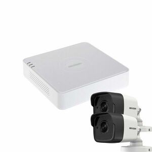 Sistem supraveghere exterior basic HikVision, 2 camere, 5 MP, IR 30 m, 2.8 mm, microfon imagine