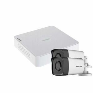 Sistem supraveghere exterior basic HikVision, 2 camere, 5 MP, IR 80 m, 3.6 mm imagine