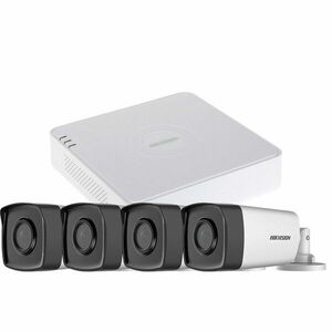 Sistem supraveghere exterior basic HikVision, 4 camere, 5 MP, IR 80 m, 3.6 mm imagine