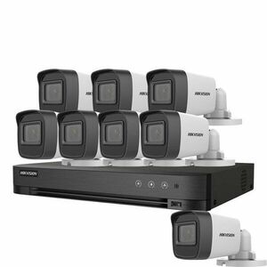 Sistem supraveghere exterior basic HikVision, 8 camere, 5 MP, IR 20 m, 2.8 mm imagine