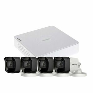 Sistem supraveghere exterior basic HikVision, 4 camere, 5 MP, IR 30 m, 2.8 mm imagine