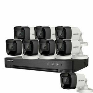 Sistem supraveghere exterior basic HikVision, 8 camere, 5 MP, IR 30 m, 2.8 mm imagine