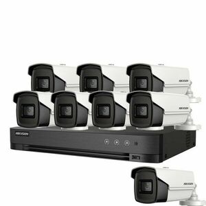 Sistem supraveghere exterior basic HikVision, 8 camere, 5 MP, IR 60 m, 2.8 mm imagine