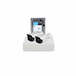 Sistem supraveghere exterior cu HDD 1 TB HikVision, 2 camere, 2 MP, IR 80 m, 3.6 mm imagine