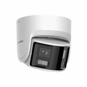 Camera supraveghere IP Dome panoramic HikVision ColorVu DS-2CD2367G2P-LSU/SL, 6 MP, 2 x 2.8 mm, lumina alba 30 m, microfon si difuzor, slot card, PoE imagine