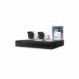 Sistem supraveghere exterior cu HDD 1 TB HikVision HiLook, 2 camere, 2 MP, 2.8 mm, IR 20 m imagine