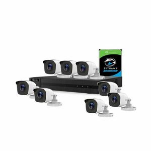 Sistem supraveghere exterior cu HDD 2 TB HikVision HiLook, 8 camere, 2 MP, 2.8 mm, IR 20 m imagine
