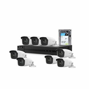 Sistem supraveghere exterior cu HDD 2 TB HikVision HiLook, 8 camere, 2 MP, 2.8 mm, IR EXIR 40 m imagine