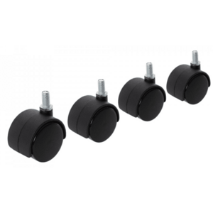 Set 4 roti pvc cu surub mobila negre imagine