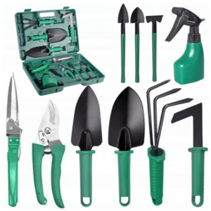 Trusa de gradinarit completa servieta platic VERDE 10 piese MX992 imagine