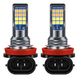 Set 2 becuri auto H11 cu 24 LED in 2 culori 12V 60W 6800 lumeni 6000K imagine