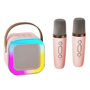 Set 2 Microfoane Karaoke cu boxa portabila K12 imagine