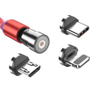 Cablu magnetic 3 in 1 incarcare si transfer date telefon Lightning Micro USB Type C imagine