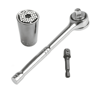 Set cheie tubulara cu clichet si ADAPTOR universal din otel inoxidabil 7-19mm imagine