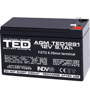 Acumulator 12V Stationar Dimensiuni 151 x 65 x 95 mm Baterie 12V 9.1Ah TED Electric imagine
