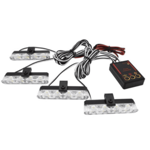 Set 4 stroboscoape cu 4 leduri lumina Galbena si Telecomanda imagine