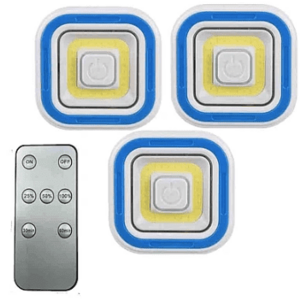 Set 3 lampi LED COB patrate cu telecomanda si control de la distanta ALBE imagine