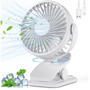 Ventilator portabil cu clip rotire 360 cu 3 viteze ultra silentios incarcare rapida Q T74 imagine