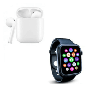 Set Ceas smartwatch inteligent si casti stereo wireless imagine