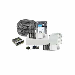 Sistem supraveghere exterior complet HikVision, 2 camere, 2 MP, IR/lumina alba 60 m, 2.8 mm, microfon, HDD 1 TB imagine