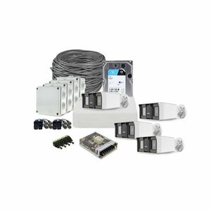 Sistem supraveghere exterior complet HikVision, 4 camere, 2 MP, IR/lumina alba 60 m, 2.8 mm, microfon, HDD 1 TB imagine
