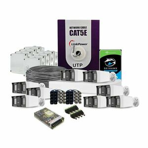 Sistem supraveghere exterior complet HikVision, 8 camere, 2 MP, IR/lumina alba 60 m, 2.8 mm, microfon, HDD 2 TB imagine