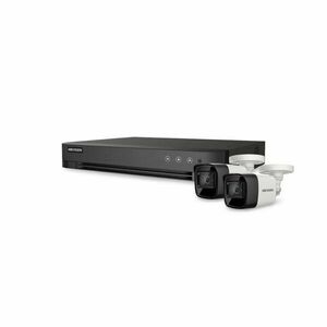 Sistem supraveghere exterior basic HikVision, 2 camere, 8 MP, IR 30 m, 2.8 mm imagine