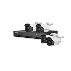 Sistem supraveghere exterior basic HikVision, 4 camere, 8 MP, IR 80 m, 3.6 mm imagine