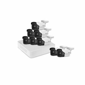 Sistem supraveghere exterior basic HikVision, 8 camere, 8 MP, IR 80 m, 3.6 mm imagine