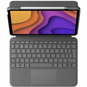 Husa de protectie Logitech cu tastatura Folio Touch pentru iPad Air (4th & 5th generation) , Oxford Grey - UK imagine