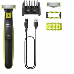 Aparat de ras Philips OneBlade Face Body QP2824/20, Autonomie 45min, Negru/Verde imagine
