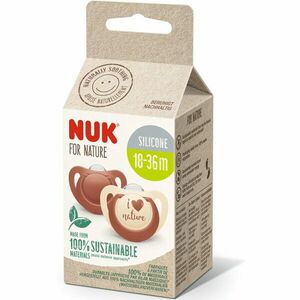 Suzeta de silicon NUK For Nature, rosu, 18-36 luni, 2 buc imagine