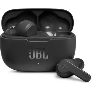 Casti audio in-ear JBL Wave 200TWS, True Wireless, Bluetooth, Deep Bass, IPX2, Touch Control, Negru imagine