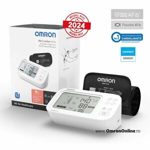 Tensiometru de brat, detectare fibrilatie atriala (Afib), manseta inteligenta Intelli Cuff, afisaj DUAL imagine