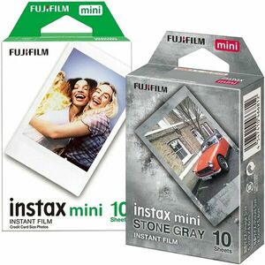 Set Film Instant Fujifilm Instax Mini, 1x10 Alb + 1x10 Stone Gray imagine