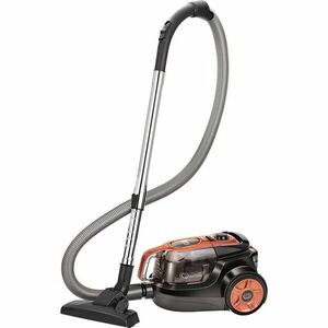 Aspirator fara sac MPM MOD-25, 1.1 l, 750 W, 2 filtre HEPA 13, tehnologie de aspirare CYCLONE, tub telescopic metalic, reglarea puterii de aspirare, Negru/Portocaliu imagine