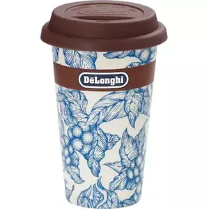 Cana termica De'Longhi Blu Flower, Ceramica, Perete dublu, 300 ml imagine