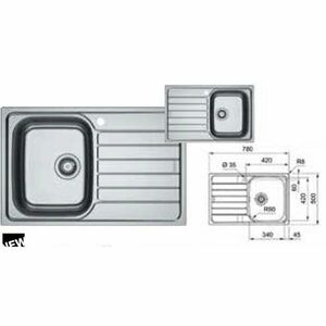 Chiuveta bucatarie inox Franke SKL 611-78/50 DR, dreptunghiulara, 1 cuva si picurator pe partea dreapta, 78x50x15 cm, adancime cuva 15 cm, Inox dekor imagine