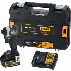 Masina de insurubat cu impact pe acumulator DeWALT DCF85MM1T, editie limitata McLaren, 18V XR, 1/4 inch, acumulator Li-Ion 4 Ah, motor fara perii, iluminare LED, ultra compacta 100mm, cuplu strangere 206 Nm, viteza 0-3250 RPM, cutie transport TSTAK imagine