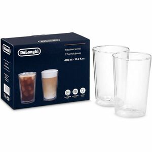 Set pahare De'Longhi DLSC319, 2 piese, 0.48l, sticla transparent imagine