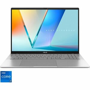 Laptop ASUS Vivobook S16 S3607VA cu procesor Intel Core i7-13620H pana la 4.9GHz, 16'', WUXGA, IPS, 144Hz, 16GB DDR5 RAM, 1TB SSD, Intel UHD Graphics, No OS, Cool Silver imagine
