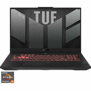 Laptop Gaming ASUS TUF A17 FA707NU cu procesor AMD Ryzen 5 7535HS pana la 4.55GHz, 17.3'' Full HD, IPS, 144Hz, 16GB DDR5 RAM, 1TB SSD, NVIDIA GeForce RTX 4050 6GB GDDR6, No OS, Mecha Gray imagine