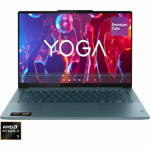 Laptop Lenovo Yoga Pro 7 14AKP10 cu procesor AMD Ryzen™ AI 7 350 pana la 5.0GHz, 14.5 3K , OLED, 32GB LPDDR5x RAM, 1TB SSD, AMD Radeon™ 860M Graphics, No OS, Tidal Teal, 3y on-site Premium Care imagine