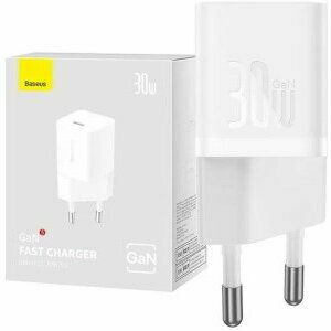 Incarcator retea Baseus, GaN5 Fast Charger 30W, 1 x USB Type-C 5V/3A, alb imagine